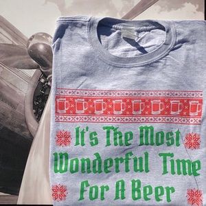 Beer Holiday Short Sleeve Tee Sz XL